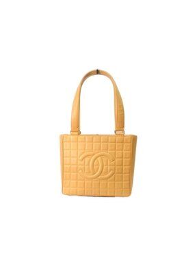 Chanel Beige Lambskin Gold Choco Bar Handbag